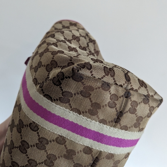 Gucci brown monogram with pink sherry line shoulder bag - Picture 13 of 17